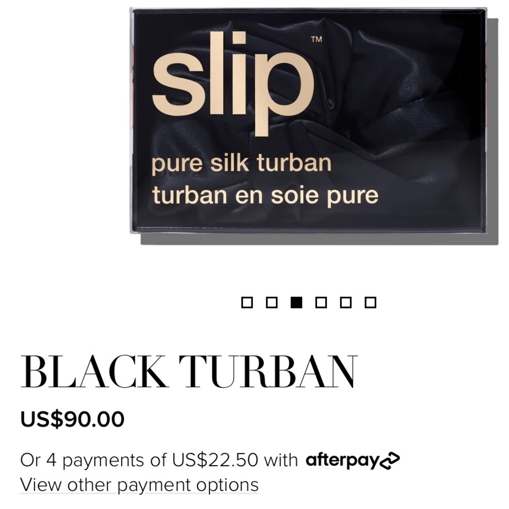 Slip pure silk turban. New never used. Black